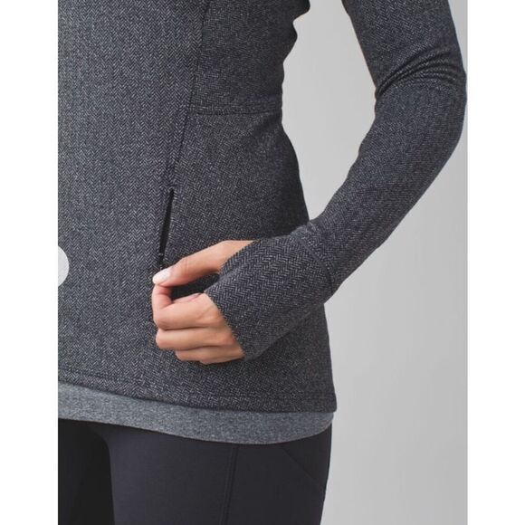Lululemon Kanto Catch Me Pullover Top Shirt 1/2 Zip Herringbone Size 8 Run Ski - Picture 7 of 9